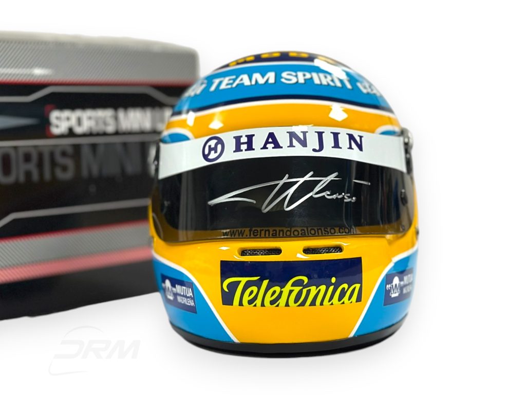 Original Sports Mini Line Signed Fernando Alonso 2006 Renault World Champion 1:2 Helmet